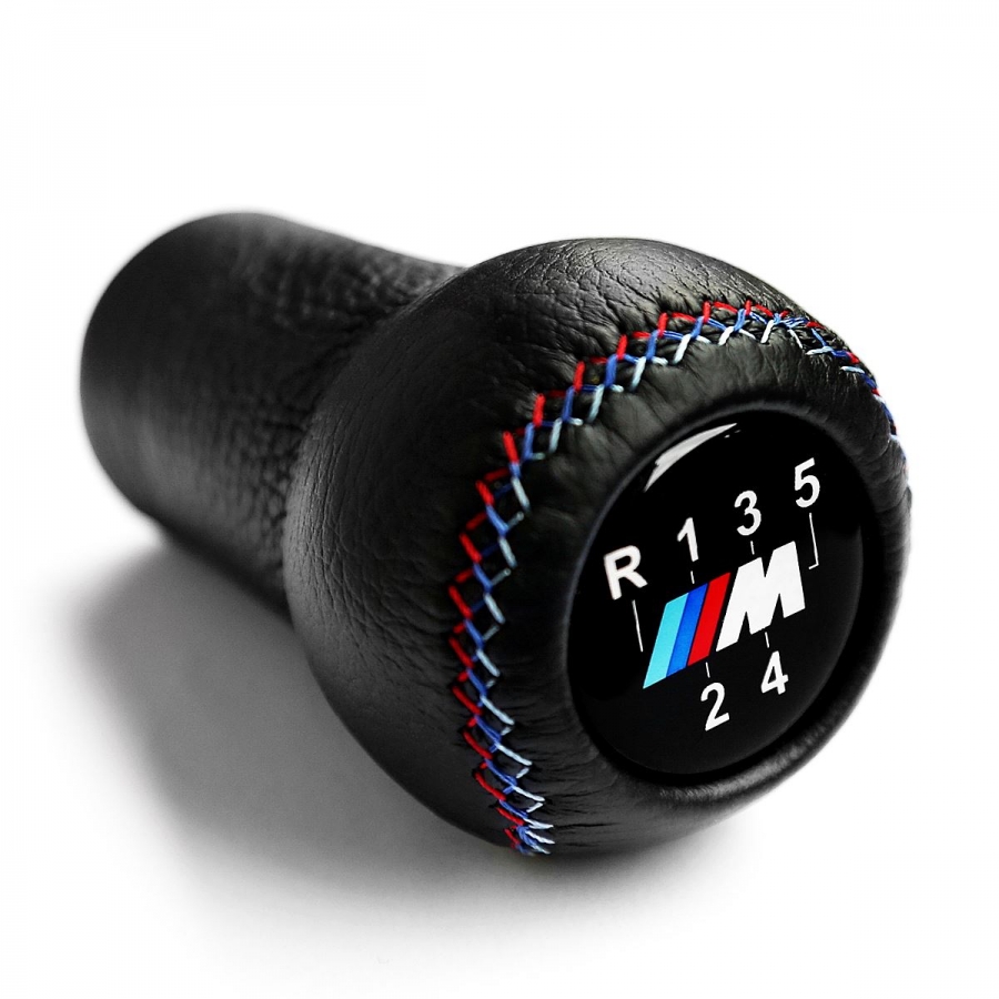BMW Leather M Sport 3 Color Stitching 5 Speed Gear Shift Knob