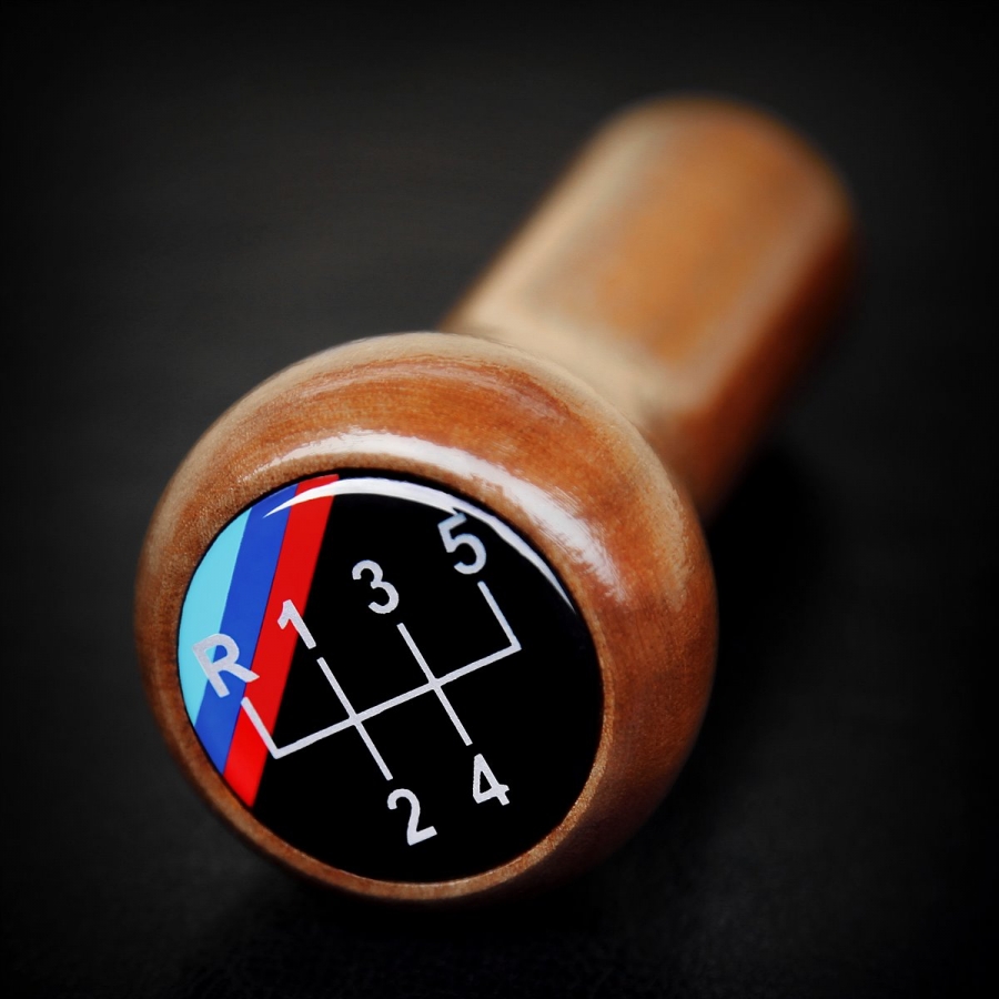 BMW Wooden M Technic Classic Gear Shift Knob Stick 5 Speed Manual Transmission Shifter Lever