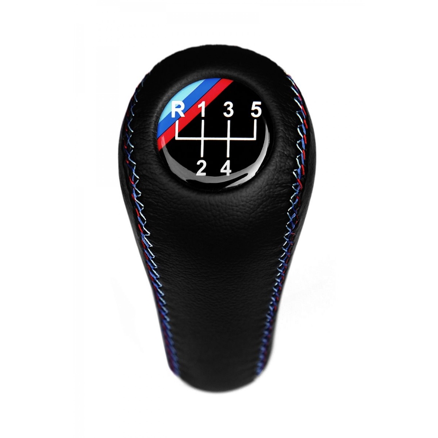 BMW M Technic Tri Color ///M stitched Leather Gear Shift Knob Stick 5 Speed Manual Transmission Shifter Lever