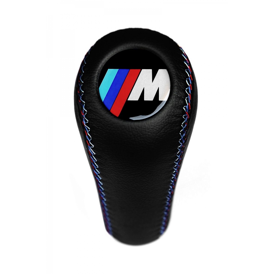 BMW M Technic Tri Color ///M stitched Leather Gear Shift Knob Stick 5/6 Speed Manual Transmission Shifter Lever