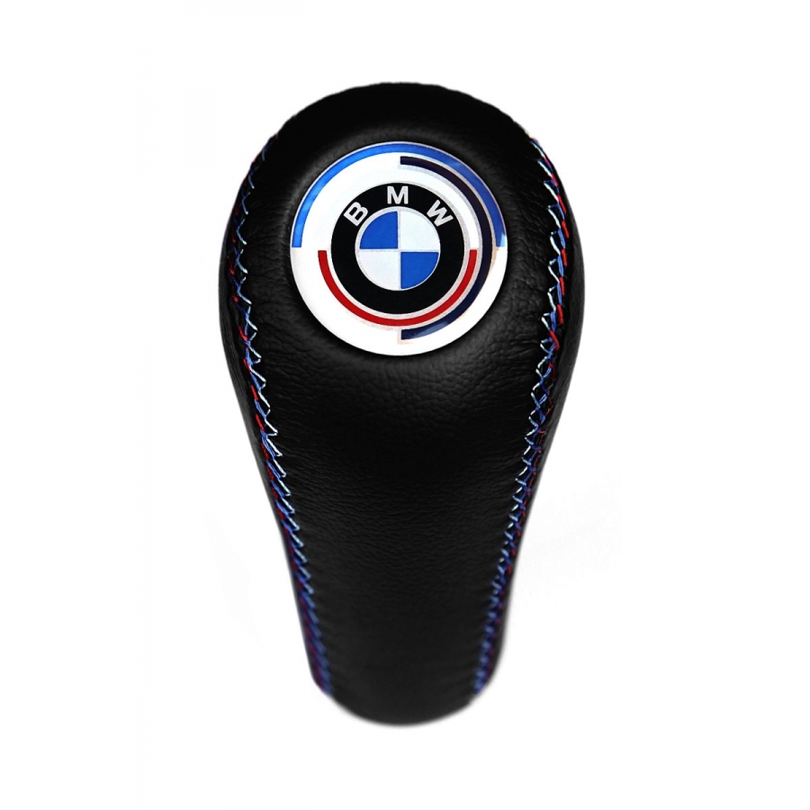 BMW Early M Technic Tri Color ///M stitched Leather Gear Shift Knob Stick 5/6 Speed Manual Gearbox Shifter Lever