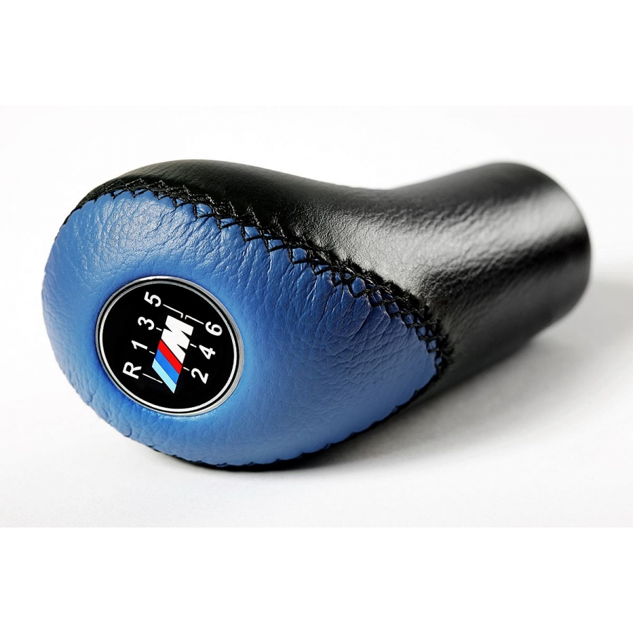 BMW M Sport Blue/Black Leather Gear Shift Knob Stick 6 Speed Manual Transmission Shifter Lever