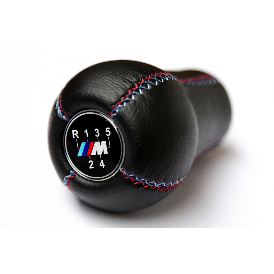 BMW Leather M Technic Tri Color ///M stitched Gear Shift Knob Stick 5 Speed Manual Transmission Shifter Lever