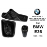 BMW E36 Leather Gear Shift Knob Stick 5 Speed Manual Transmission Shifter Lever + Handbrake + Gaiter Boot