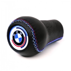 BMW Leather Early M Technic Tri Color ///M stitched Gear Shift Knob Stick Screw-On Type E10 E12 E9 E3 2002 1802 Shifter Lever