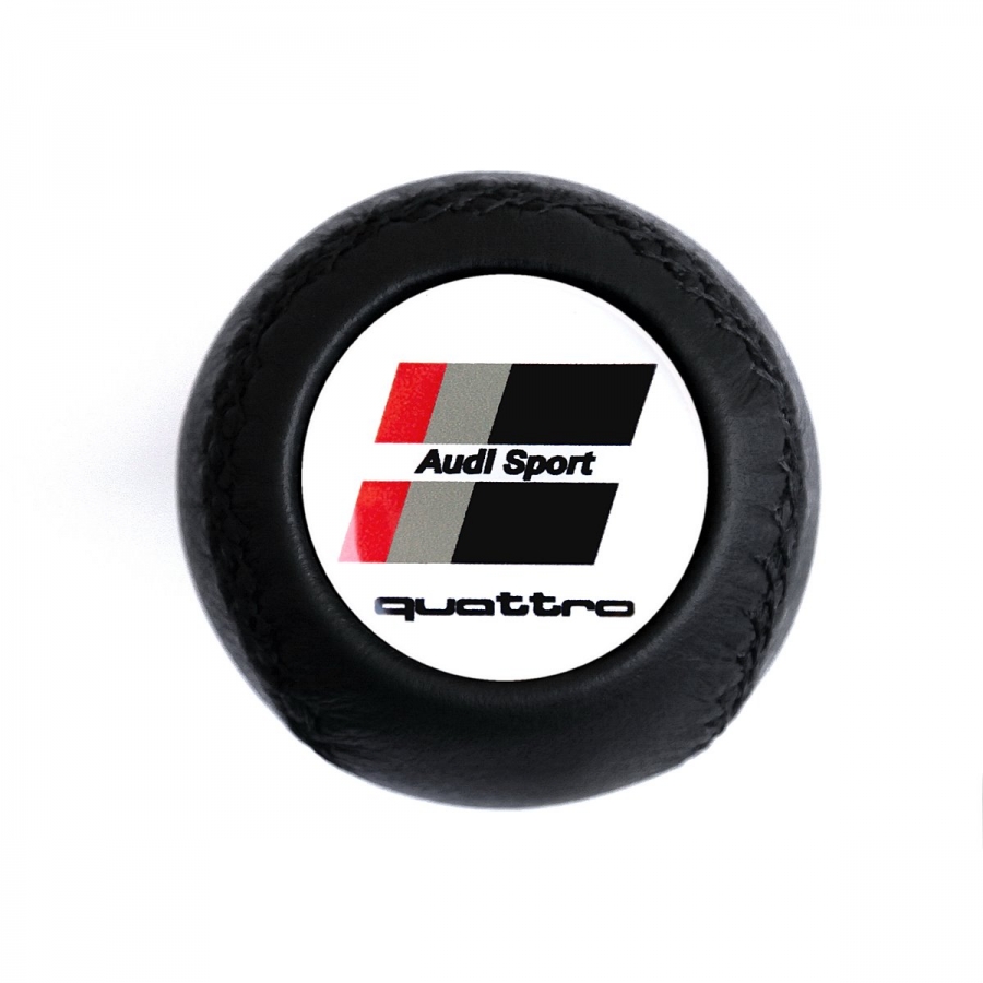 Audi Sport Quattro Leather Screw-On Type Gear Shift Knob Stick 5/6 Speed Manual Transmission Shifter Lever