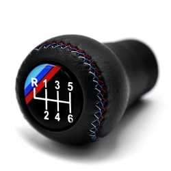 BMW M Sport Tri Color ///M stitched Leather Gear Shift Knob Stick 6 Speed Manual Transmission Shifter Lever