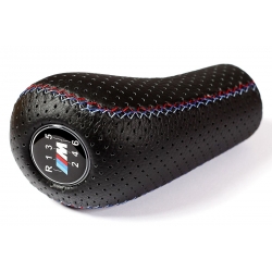 BMW Punched Leather M Sport Tri Color ///M stitched Gear Shift Knob Stick 6 Speed Manual Gearbox Shifter lever