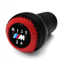 BMW Red/Black Leather M Sport Gear Shift Knob Stick 5 Speed Manual Transmission Shifter Lever