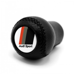 Audi Sport Leather Screw-On Type Gear Shift Knob Stick 5/6 Speed Manual Transmission Shifter Lever