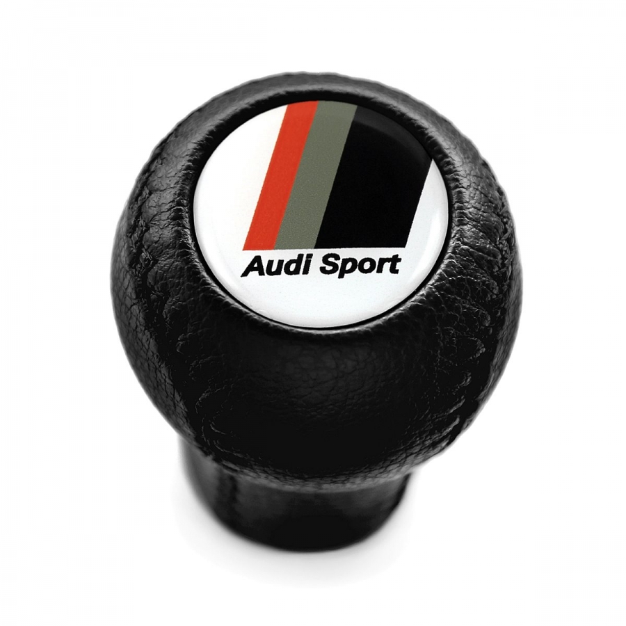 Audi Sport Leather Screw-On Type Gear Shift Knob Stick 5/6 Speed Manual Transmission Shifter Lever