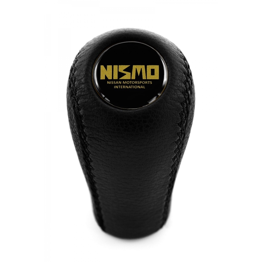 Nissan Old Nismo Emblem Leather Gear Shift Knob Stick 5/6 Speed Manual Transmission Shifter Lever Screw-On Type M10xP1.25