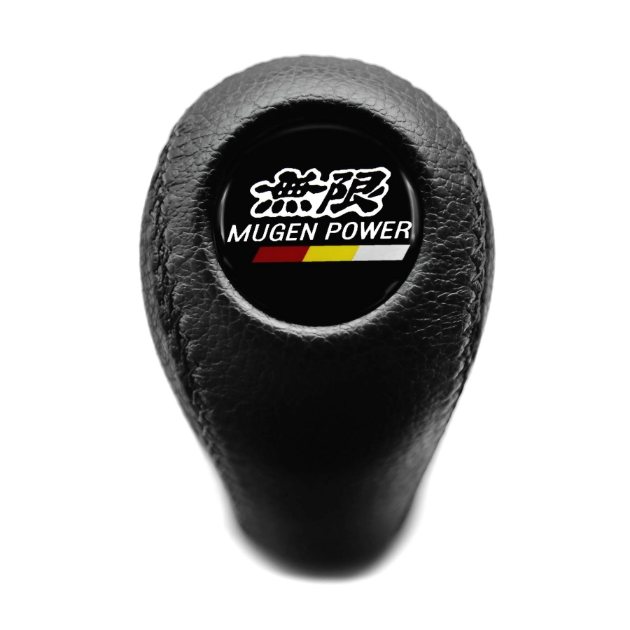 Honda Mugen Power Leather Gear Shift Knob Stick 5/6 Speed Manual Transmission Shifter Lever Screw-On Type M10xP1.5