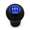 Mitsubishi Trust Grex Blue Emblem Leather Screw-On Type Short Shift Knob 5 Speed Manual Transmission Gear Shifter Lever M10x1.25