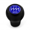 Nissan Trust Grex Blue Emblem Leather Short Shift Knob 6 Speed Manual Transmission Gear Shifter Lever Screw-On Type M10x1.25