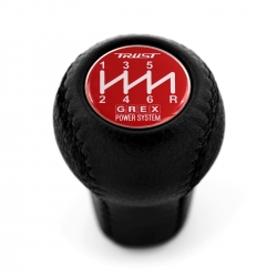 Nissan Trust Grex Blue Emblem Leather Gear Shift Knob Stick 6 Speed Manual Transmission Shifter Lever Screw-On Type M10xP1.25