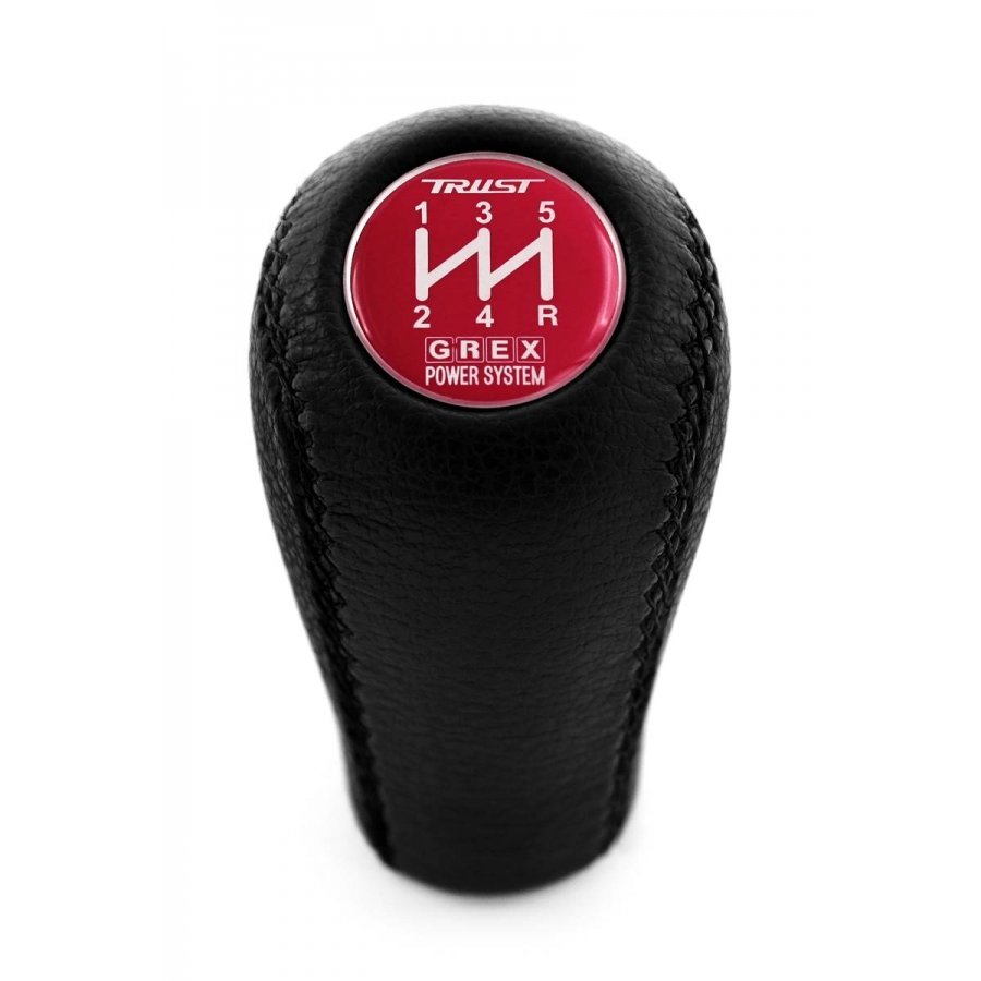 Nissan Trust Grex Blue Emblem Genuine Leather Gear Shift Knob 5 Speed MT Shifter Lever Screw-On Type M10xP1.25