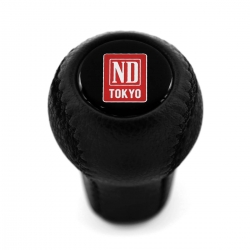 Mazda Nardi Tokyo Blue Logo Leather Screw-On Short Shift Knob Stick 5 6 Speed Manual Transmission Shifter Lever M10x1.25