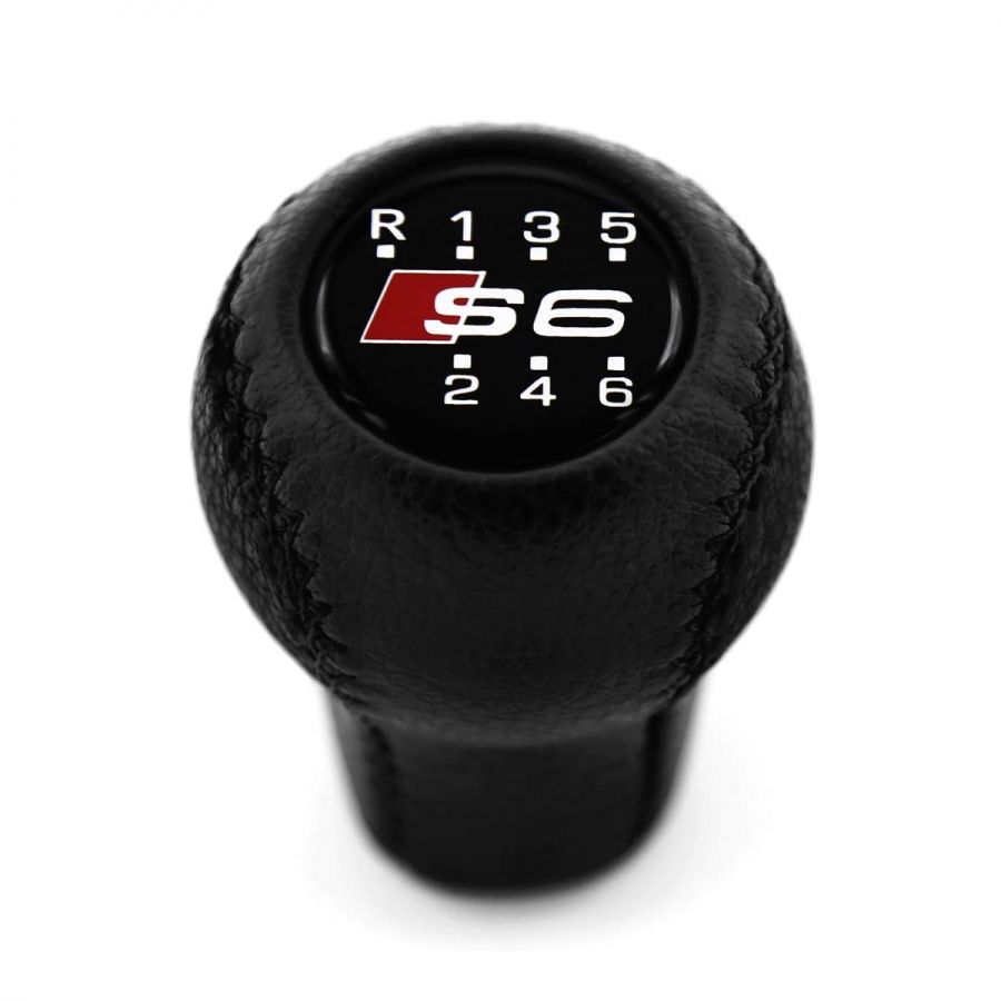 Audi S4 Leather Screw-On Type Gear Shift Knob Stick 6 Speed Manual Transmission Shifter Lever