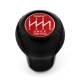 Mazda Trust Grex Blue Emblem Leather Screw-On Type Short Shift Knob 6 Speed Manual Transmission Shifter Lever M10x1.25