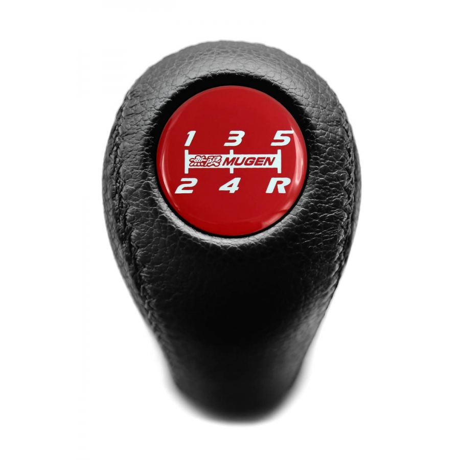 Honda / Acura Mugen Power Leather Gear Shift Knob Stick 5 Speed Manual Transmission Shifter Lever Screw-On Type M10xP1.5