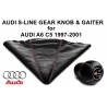 Audi A6 C5 S-Line Red & White Stitching Leather Short Shift Knob 5 Speed Manual Transmission Gear Shifter Lever & Gaiter
