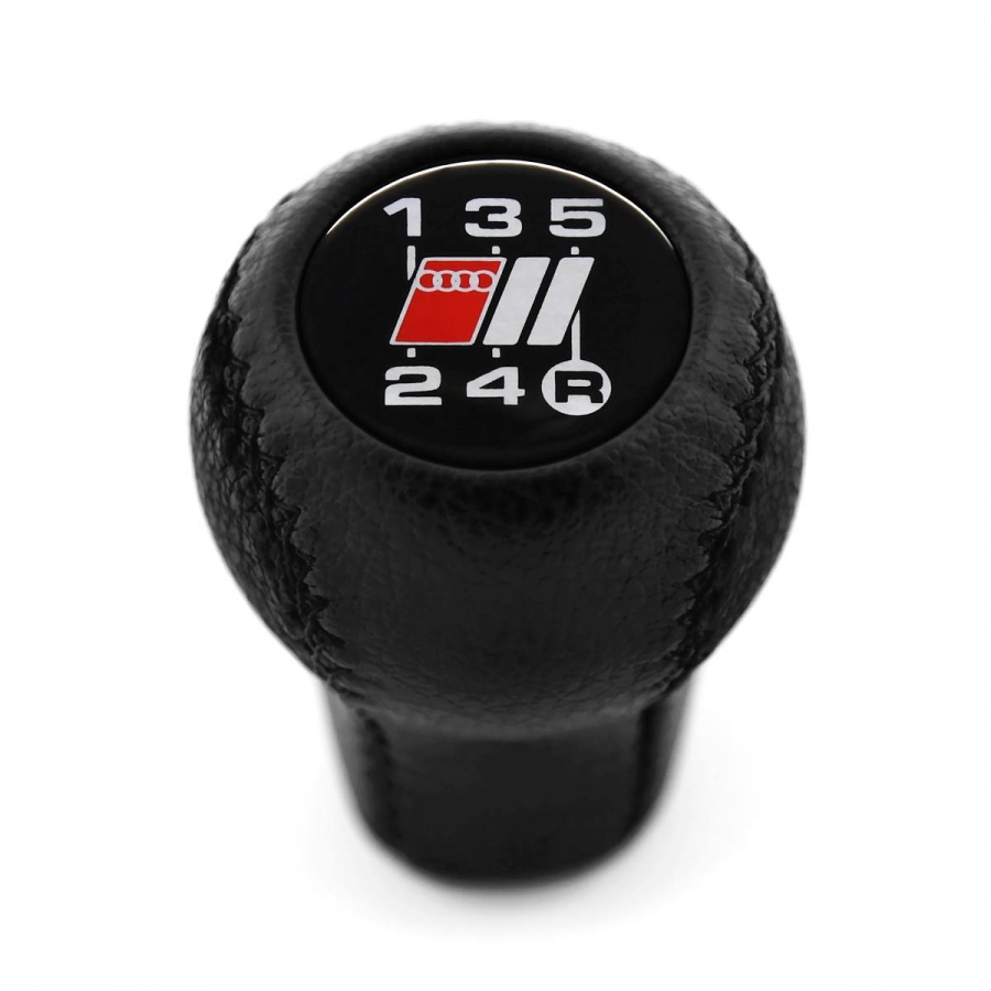 Audi S3 S4 S6 S8 Sport Leather Gear Shift Knob Stick 5 Speed Manual Transmission Shifter Lever Screw-On Type M12x1.5