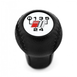 Audi Sport S4 S6 C4 4A 100 S4 UR-S4 Plus S6 Plus UR-S6 C4 Avant 4A9 Leather Gear Shift Knob White 5 Speed Screw-On Type M12x1.5