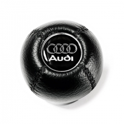 Audi Silver logo Leather Gear Shift Knob Stick 5/6 Speed Manual Transmission Shifter Lever Screw-On Type