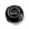 Audi Silver logo Leather Gear Stick Shift Knob 4-5-6 Speed Manual Transmission Shifter Lever Screw-On Type M12x1.5