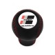 Audi Sport Red Stitch Leather Gear Shift Knob Stick 5/6 Speed Manual Transmission Shifter Lever Screw-On Type M12x1.5