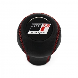 Audi RS-Line Leather Gear Shift Knob Stick 5/6 Speed Manual Transmission Shifter Lever Screw-On Type M12x1.5