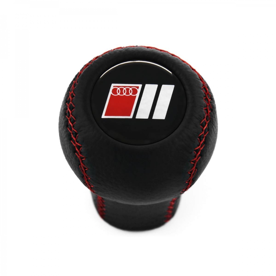 Audi S-Line Leather Gear Shift Knob Stick 5/6 Speed Manual Transmission Shifter Lever Screw-On Type M12x1.5