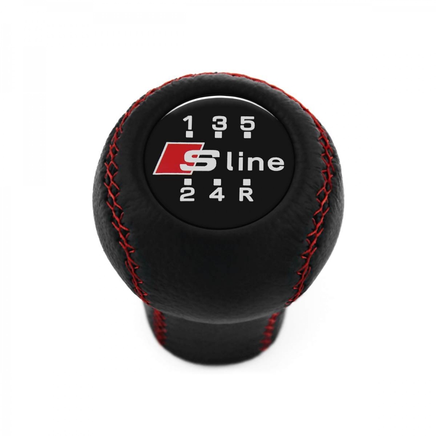 Audi S-Line Leather Gear Shift Knob Stick 5 Speed Manual Transmission Shifter Lever Screw-On Type M12x1.5