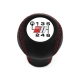 Audi Sport White Emblem Red Stitched Leather Shift Knob 6 Speed Manual Transmission Shifter Lever Screw-On Type M12x1.5