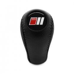 Audi S Sport Leather Gear Shift Knob Stick 5/6 Speed Manual Transmission Shifter Lever Screw-On Type M12x1.5