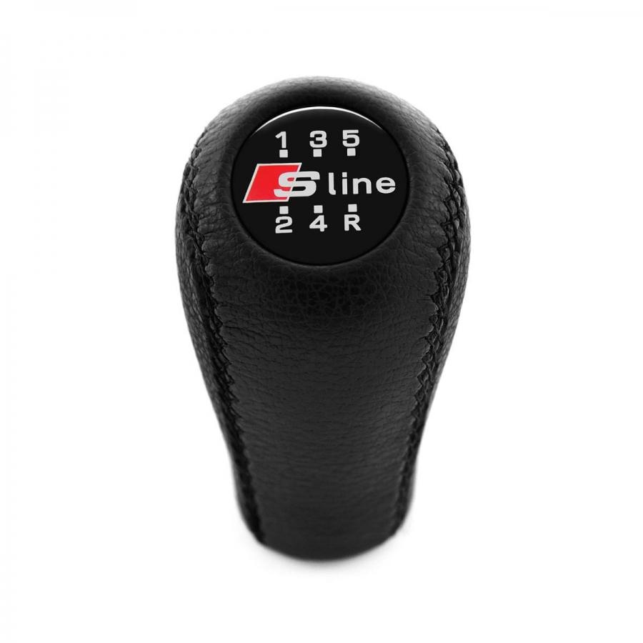 Audi S-Line Leather Screw-On Type Gear Shift Knob Stick 5 Speed Manual Transmission Shifter Lever