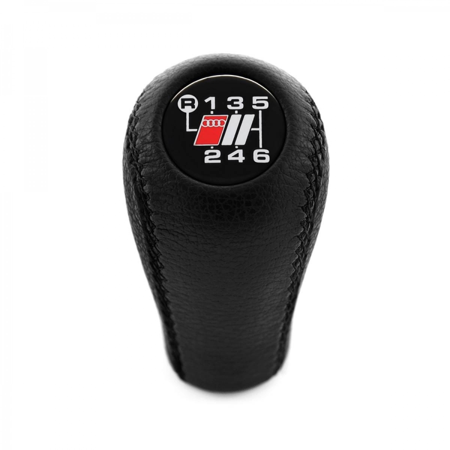 Audi S3 S4 S6 S8 Leather Gear Shift Knob Stick 6 Speed Manual Transmission Shifter Lever Screw-On Type M12x1.5