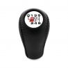 Audi S3 S4 S6 S8 White Emblem Genuine Leather Gear Stick Shift Knob 6 Speed Manual Transmission Shifter Lever Screw-On M12x1.5