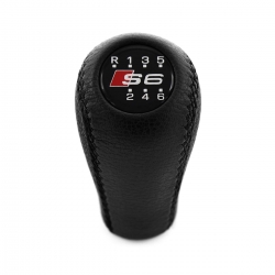 Audi A6 C4 S6 C5 Leather Gear Shift Knob Stick 6 Speed Manual Transmission Shifter Lever Screw-On Type M12x1.5