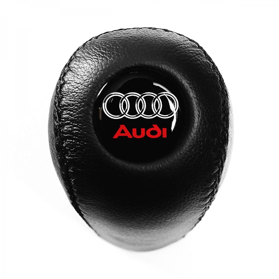 Audi Red logo Leather Screw-On Type Gear Shift Knob Stick 5/6 Speed Manual Transmission Shifter Lever