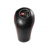 Audi S-Line Red & White Stitch Genuine Leather Gear Stick Shift Knob 5 Speed Manual Transmission Shifter Lever Screw-On M12x1.5