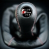 Audi S-Line Red & White Stitch Leather Gear Stick Shift Knob 6 Speed Manual Transmission Shifter Lever Screw-On M12x1.5