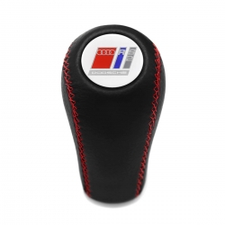 Audi 8C B4 80 RS2 Porsche Avant 1992-1996 Red Stitch Leather Shift Knob 5-6 Speed Manual Transmission Screw-On Type M12x1.5