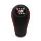 Audi Sport Red Stitched Leather Gear Shift Knob 6 Speed Manual Transmission Shifter Lever Screw-On Type M12x1.5