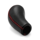 Audi Sport Red Stitched Leather Gear Shift Knob 6 Speed Manual Transmission Shifter Lever Screw-On Type M12x1.5