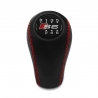 Audi S6 A6 C4 C5 Red Stitch Leather Gear Stick Shift Knob 6 Speed Manual Transmission Shifter Lever Screw-On Type M12x1.5