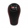 Audi A8 S8 4D D2 Red Stitch Leather Shift Knob Gear Stick 6 Speed Manual Transmission Shifter Lever Screw-On Type M12x1.5