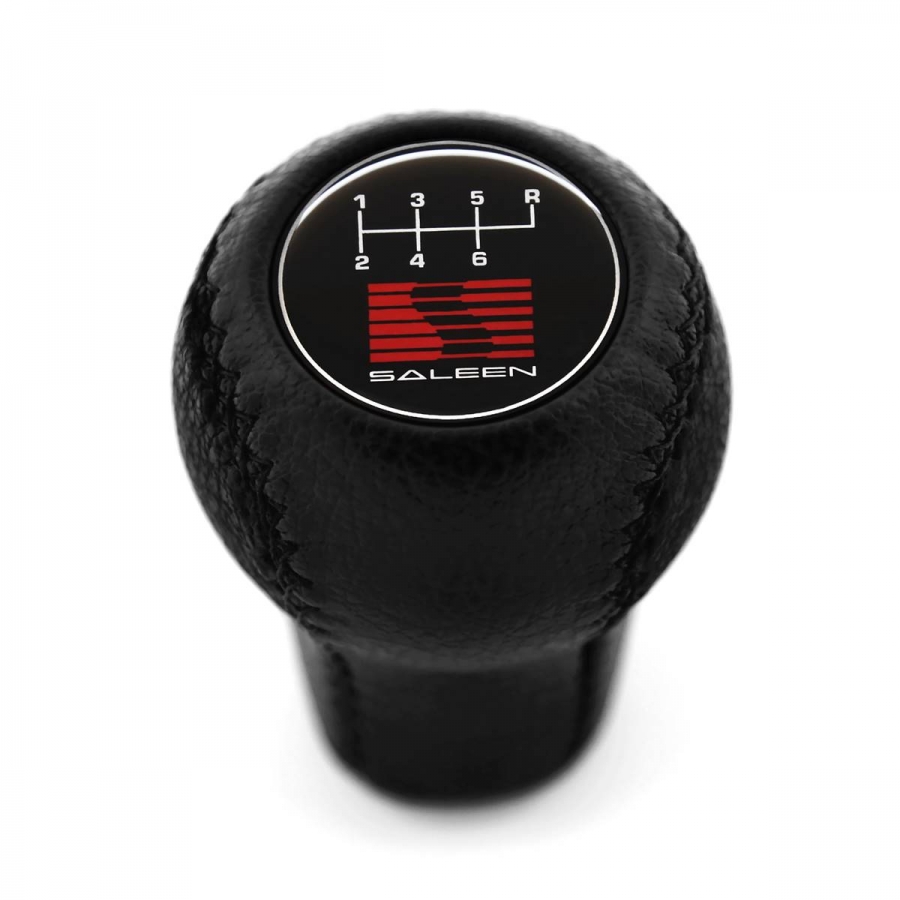 Ford Mustang Cobra Red Saleen 1993-2004 Genuine Leather Short Shift Knob 6 Speed Manual Transmission Shifter Lever M12x1.75