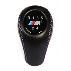 BMW M Sport Tri Color ///M stitched Leather Gear Shift Knob Stick 5 Speed Manual Transmission Shifter Lever